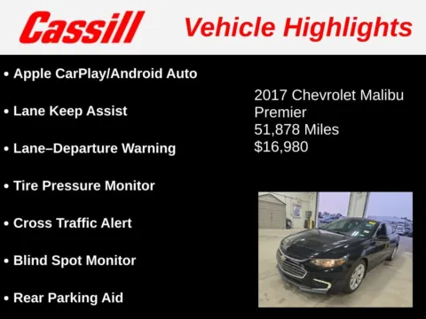 Another view of 2017 Chevrolet Malibu Premier for sale in Cedar Rapids, IA at Cassill Motors