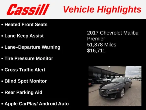 Another view of 2017 Chevrolet Malibu Premier for sale in Cedar Rapids, IA at Cassill Motors