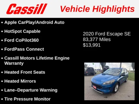 Another view of 2020 Ford Escape SE for sale in Cedar Rapids, IA at Cassill Motors