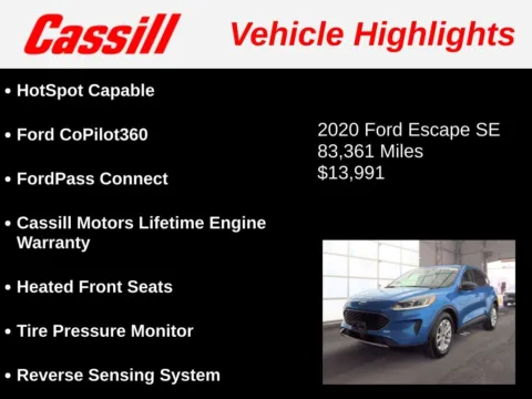 Another view of 2020 Ford Escape SE for sale in Cedar Rapids, IA at Cassill Motors