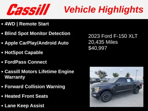 Another view of 2023 Ford F-150 XLT for sale in Cedar Rapids, IA at Cassill Motors