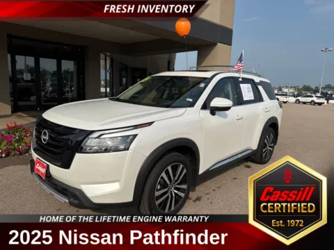 White 2025 Nissan Pathfinder Platinum for sale in Cedar Rapids, IA
