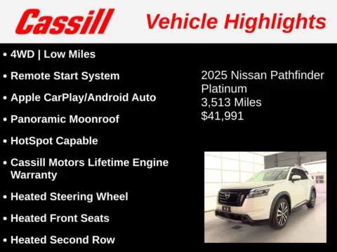 Another view of 2025 Nissan Pathfinder Platinum for sale in Cedar Rapids, IA at Cassill Motors