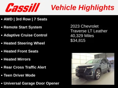 Another view of 2023 Chevrolet Traverse LT Leather for sale in Cedar Rapids, IA at Cassill Motors