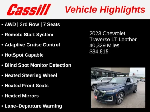 Another view of 2023 Chevrolet Traverse LT Leather for sale in Cedar Rapids, IA at Cassill Motors