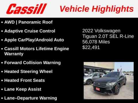 Another view of 2022 Volkswagen Tiguan 2.0T SEL R-Line for sale in Cedar Rapids, IA at Cassill Motors