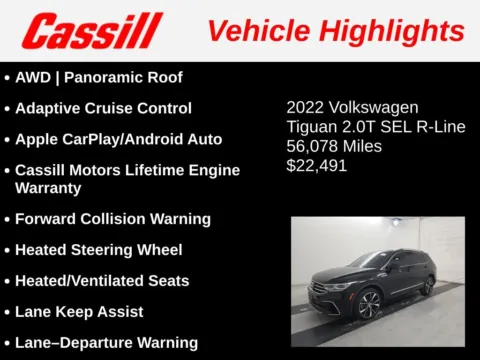 Another view of 2022 Volkswagen Tiguan 2.0T SEL R-Line for sale in Cedar Rapids, IA at Cassill Motors