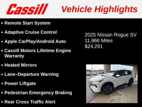 Another view of 2025 Nissan Rogue SV for sale in Cedar Rapids, IA at Cassill Motors