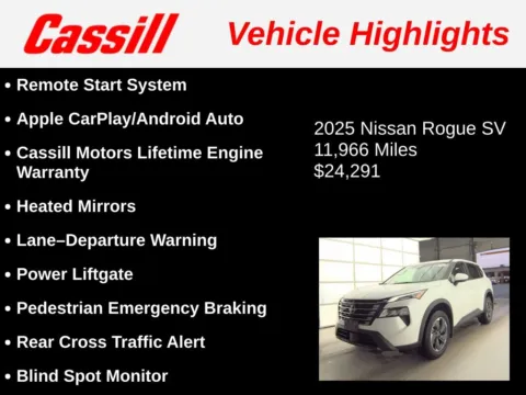 Another view of 2025 Nissan Rogue SV for sale in Cedar Rapids, IA at Cassill Motors