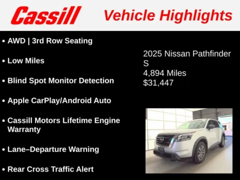 Another view of 2025 Nissan Pathfinder S for sale in Cedar Rapids, IA at Cassill Motors