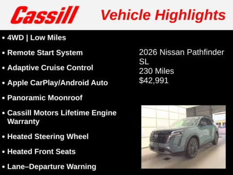 Another view of 2026 Nissan Pathfinder SL for sale in Cedar Rapids, IA at Cassill Motors