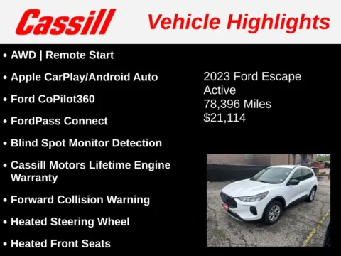Another view of 2023 Ford Escape Active for sale in Cedar Rapids, IA at Cassill Motors