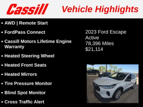 Another view of 2023 Ford Escape Active for sale in Cedar Rapids, IA at Cassill Motors