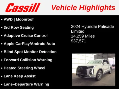 Another view of 2024 Hyundai Palisade Limited for sale in Cedar Rapids, IA at Cassill Motors