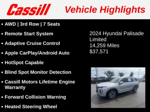 Another view of 2024 Hyundai Palisade Limited for sale in Cedar Rapids, IA at Cassill Motors