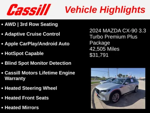 Another view of 2024 Mazda CX-90 3.3 Turbo Premium Plus for sale in Cedar Rapids, IA at Cassill Motors