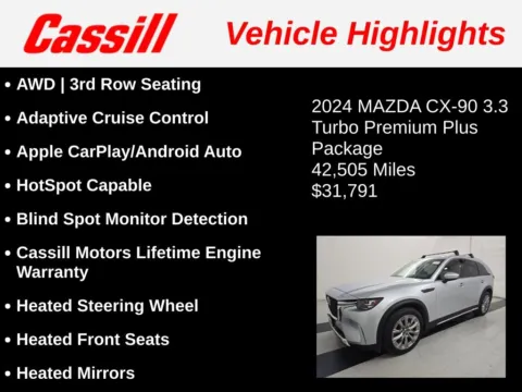 Another view of 2024 Mazda CX-90 3.3 Turbo Premium Plus for sale in Cedar Rapids, IA at Cassill Motors