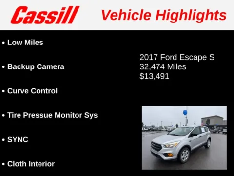 Another view of 2017 Ford Escape S for sale in Cedar Rapids, IA at Cassill Motors