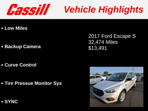 Another view of 2017 Ford Escape S for sale in Cedar Rapids, IA at Cassill Motors