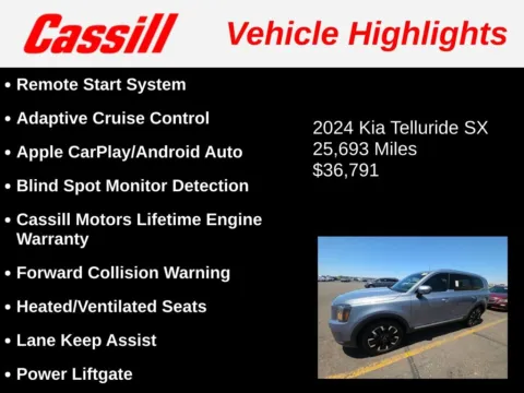 Another view of 2024 Kia Telluride SX for sale in Cedar Rapids, IA at Cassill Motors