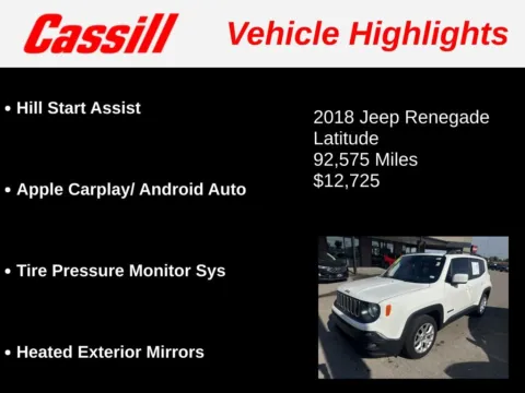 Another view of 2018 Jeep Renegade Latitude for sale in Cedar Rapids, IA at Cassill Motors