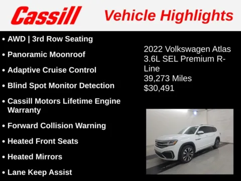 Another view of 2022 Volkswagen Atlas 3.6L V6 SEL Premium R-Line for sale in Cedar Rapids, IA at Cassill Motors