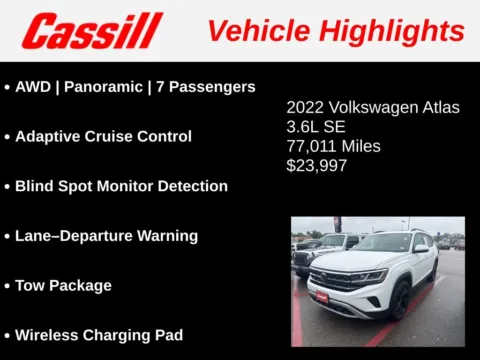Another view of 2022 Volkswagen Atlas 3.6L V6 SE w/Technology for sale in Cedar Rapids, IA at Cassill Motors