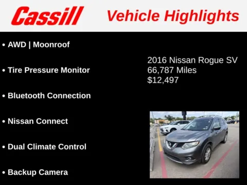 Another view of 2016 Nissan Rogue SV for sale in Cedar Rapids, IA at Cassill Motors