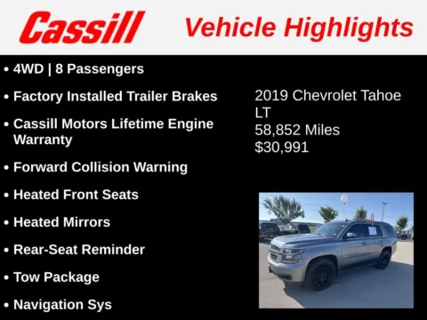 Another view of 2019 Chevrolet Tahoe LT for sale in Cedar Rapids, IA at Cassill Motors