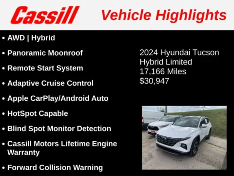 Another view of 2024 Hyundai Tucson Hybrid Limited for sale in Cedar Rapids, IA at Cassill Motors