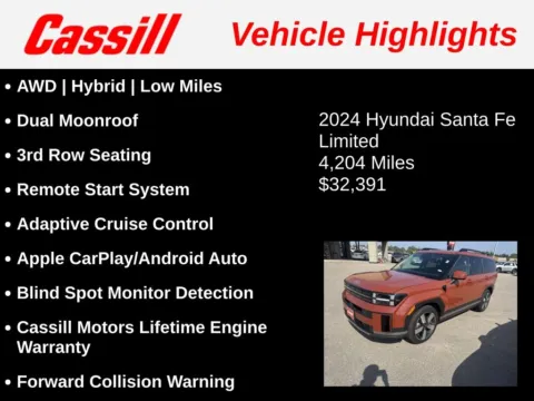 Another view of 2024 Hyundai Santa Fe Limited for sale in Cedar Rapids, IA at Cassill Motors