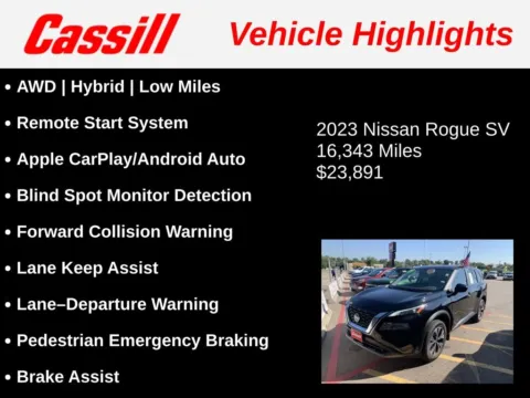 Another view of 2023 Nissan Rogue SV for sale in Cedar Rapids, IA at Cassill Motors