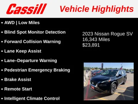 Another view of 2023 Nissan Rogue SV for sale in Cedar Rapids, IA at Cassill Motors
