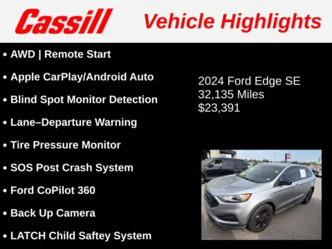 Another view of 2024 Ford Edge SE for sale in Cedar Rapids, IA at Cassill Motors