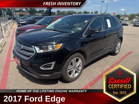 Black 2017 Ford Edge Titanium for sale in Cedar Rapids, IA