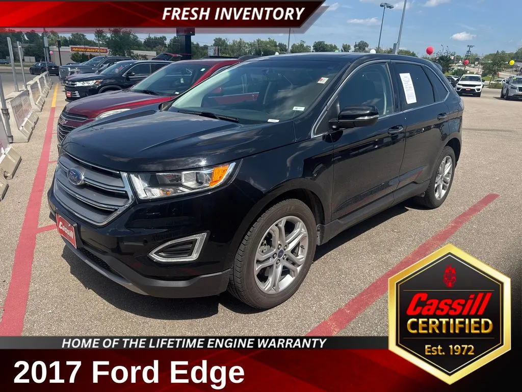 Black 2017 Ford Edge Titanium for sale in Cedar Rapids, IA