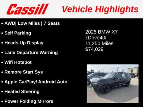 Another view of 2025 BMW X7 xDrive40i for sale in Cedar Rapids, IA at Cassill Motors