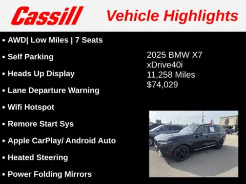 Another view of 2025 BMW X7 xDrive40i for sale in Cedar Rapids, IA at Cassill Motors