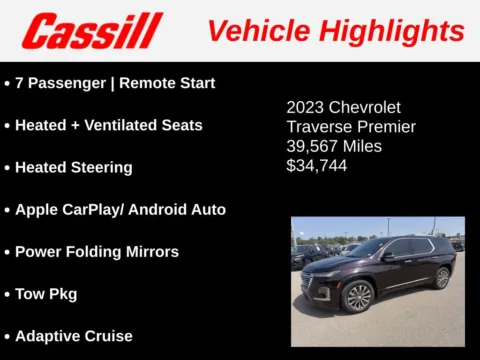 Another view of 2023 Chevrolet Traverse Premier for sale in Cedar Rapids, IA at Cassill Motors