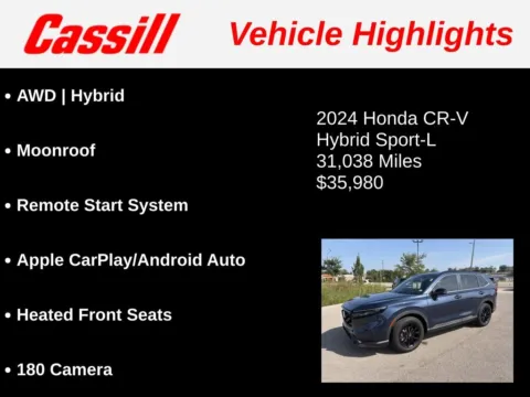 Another view of 2024 Honda CR-V Hybrid Sport-L for sale in Cedar Rapids, IA at Cassill Motors