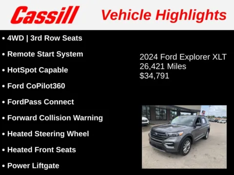 Another view of 2024 Ford Explorer XLT for sale in Cedar Rapids, IA at Cassill Motors