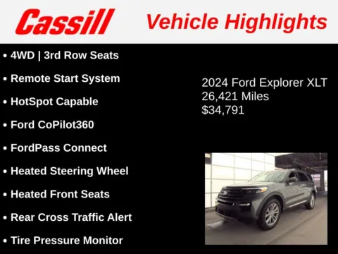 Another view of 2024 Ford Explorer XLT for sale in Cedar Rapids, IA at Cassill Motors