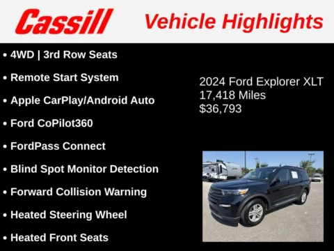 Another view of 2024 Ford Explorer XLT for sale in Cedar Rapids, IA at Cassill Motors
