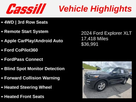 Another view of 2024 Ford Explorer XLT for sale in Cedar Rapids, IA at Cassill Motors
