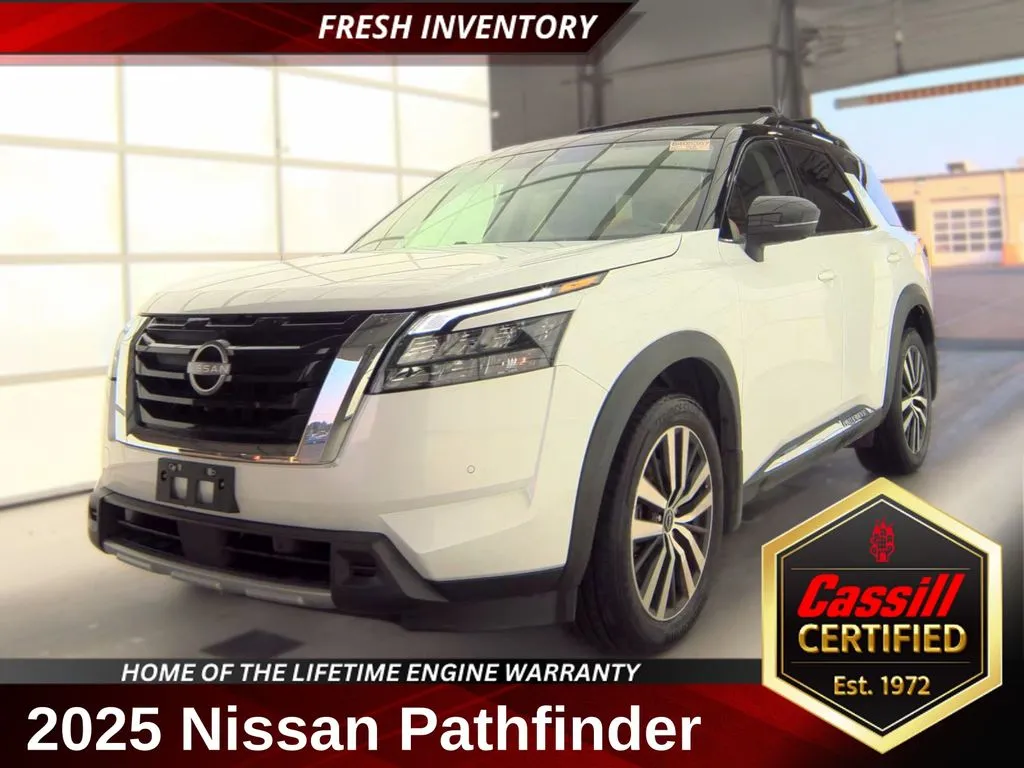 White 2025 Nissan Pathfinder Platinum for sale in Cedar Rapids, IA