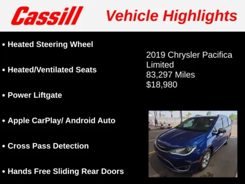 Another view of 2019 Chrysler Pacifica Limited for sale in Cedar Rapids, IA at Cassill Motors