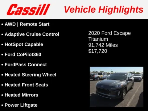 Another view of 2020 Ford Escape Titanium for sale in Cedar Rapids, IA at Cassill Motors