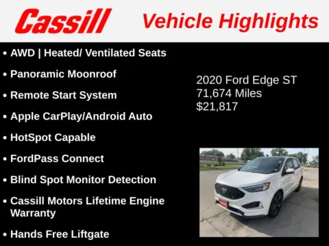 Another view of 2020 Ford Edge ST for sale in Cedar Rapids, IA at Cassill Motors