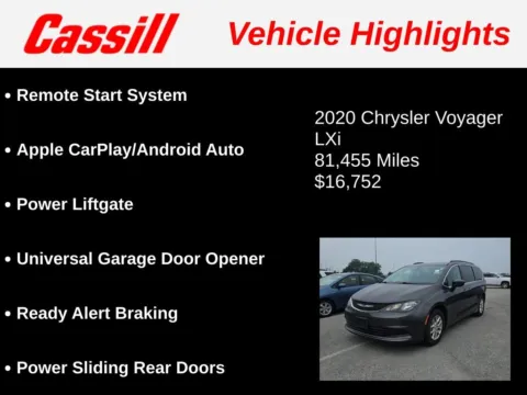 Another view of 2020 Chrysler Voyager LXI for sale in Cedar Rapids, IA at Cassill Motors