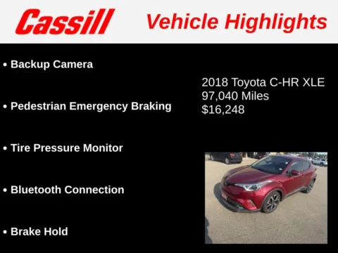 Another view of 2018 Toyota C-HR XLE for sale in Cedar Rapids, IA at Cassill Motors